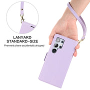 For Samsung Galaxy S25 Ultra 5G Side Buckle RFID Anti-theft Leather Phone Case(Light Purple)