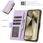 For Samsung Galaxy S25 Ultra 5G Side Buckle RFID Anti-theft Leather Phone Case(Light Purple)