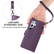 For Samsung Galaxy S25 Ultra 5G Side Buckle RFID Anti-theft Leather Phone Case(Dark Purple)