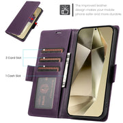 For Samsung Galaxy S25 Ultra 5G Side Buckle RFID Anti-theft Leather Phone Case(Dark Purple)