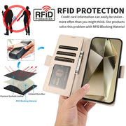 For Samsung Galaxy S25 Ultra 5G Side Buckle RFID Anti-theft Leather Phone Case(Apricot)
