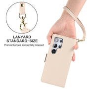 For Samsung Galaxy S25 Ultra 5G Side Buckle RFID Anti-theft Leather Phone Case(Apricot)