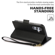 For Samsung Galaxy S25 / S24 5G Side Buckle RFID Anti-theft Leather Phone Case(Black)