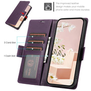 For Samsung Galaxy S25 / S24 5G Side Buckle RFID Anti-theft Leather Phone Case(Dark Purple)