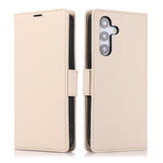 For Samsung Galaxy S25 / S24 5G Side Buckle RFID Anti-theft Leather Phone Case(Apricot)
