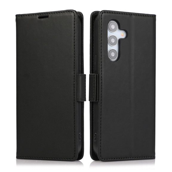 For Samsung Galaxy S25+ / S24+ 5G Side Buckle RFID Anti-theft Leather Phone Case(Black)
