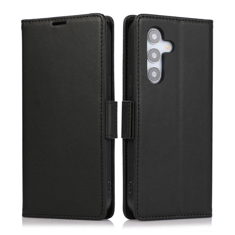 For Samsung Galaxy S25+ / S24+ 5G Side Buckle RFID Anti-theft Leather Phone Case(Black)