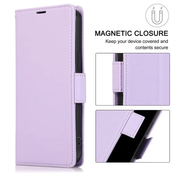 For Samsung Galaxy S25+ / S24+ 5G Side Buckle RFID Anti-theft Leather Phone Case(Light Purple)
