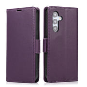 For Samsung Galaxy S25+ / S24+ 5G Side Buckle RFID Anti-theft Leather Phone Case(Dark Purple)