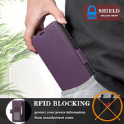 For Samsung Galaxy S25+ / S24+ 5G Side Buckle RFID Anti-theft Leather Phone Case(Dark Purple)