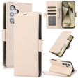 For Samsung Galaxy S25+ / S24+ 5G Side Buckle RFID Anti-theft Leather Phone Case(Apricot) - free shipping - PMC Jewellery - Order now!