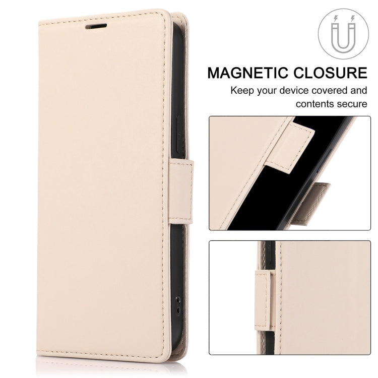For Samsung Galaxy S25+ / S24+ 5G Side Buckle RFID Anti-theft Leather Phone Case(Apricot)