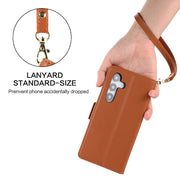 For Samsung Galaxy S25+ / S24+ 5G Side Buckle RFID Anti-theft Leather Phone Case(Brown)