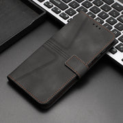 For Samsung Galaxy S25+5G Triangle Solid Color Leather Phone Case(Black)