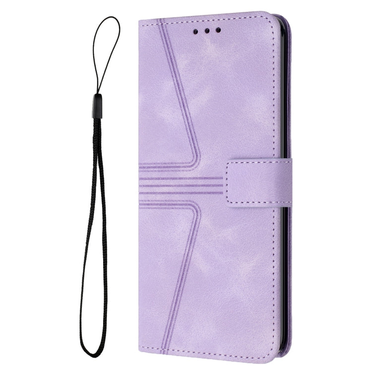 For Samsung Galaxy S25+5G Triangle Solid Color Leather Phone Case(Purple) - Galaxy S25+ 5G Cases by PMC TechLife | Online Shopping South Africa | PMC TechLife | Buy Now Pay Later Mobicred