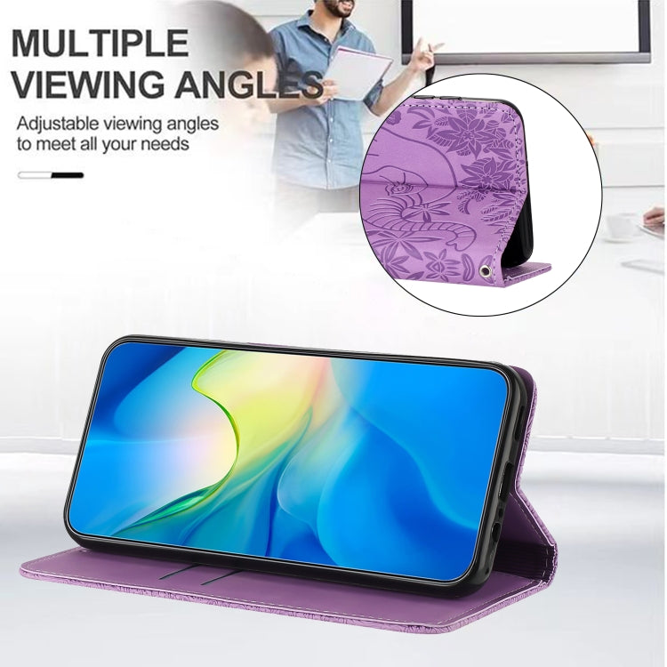 For Samsung Galaxy S25+ 5G Retro Elephant Embossed Leather Phone Case(Purple) - Galaxy S25+ 5G Cases by PMC Jewellery | Online Shopping South Africa | PMC Jewellery | Buy Now Pay Later Mobicred