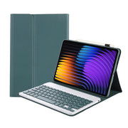For Xiaomi Pad 7 / 7 Pro 11.2 inch A0N13 Ultra-thin Detachable Bluetooth Keyboard Leather Tablet Case(Dark Green)