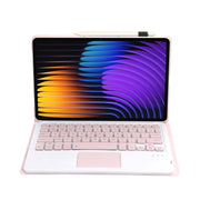 For Xiaomi Pad 7 / 7 Pro 11.2 inch A0N13-A Ultra-thin Detachable Bluetooth Keyboard Leather Tablet Case with Touchpad(Pink White)