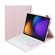 For Xiaomi Pad 7 / 7 Pro 11.2 inch A0N13-AS Ultra-thin Detachable Backlight Bluetooth Keyboard Leather Tablet Case with Touchpad(Pink White)