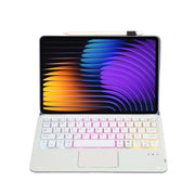 For Xiaomi Pad 7 / 7 Pro 11.2 inch A0N13-AS Ultra-thin Detachable Backlight Bluetooth Keyboard Leather Tablet Case with Touchpad(Lavender White)