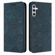 For Samsung Galaxy S25+ 5G Ethnic Embossed Adsorption Leather Phone Case(Blue)
