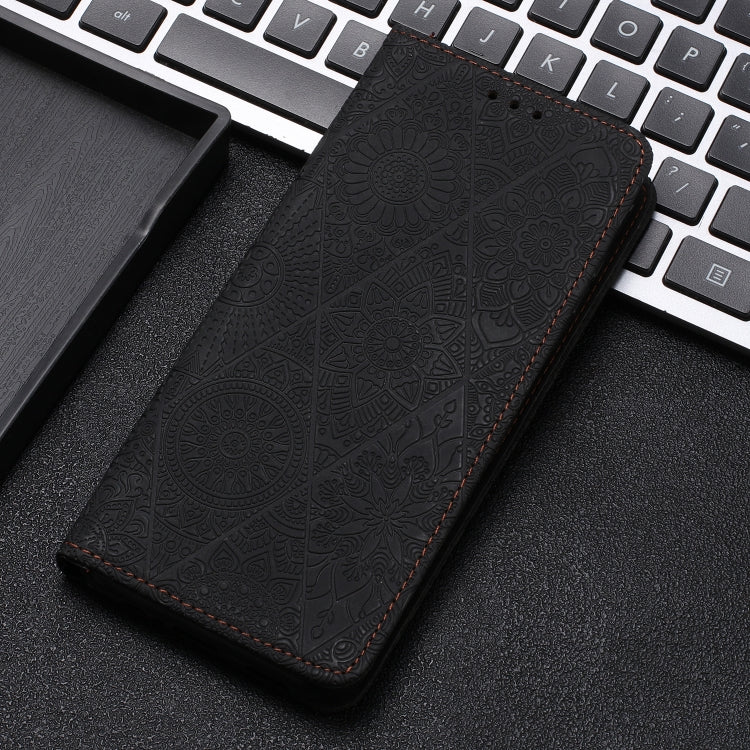 For Samsung Galaxy S25+ 5G Ethnic Embossed Adsorption Leather Phone Case(Black) - Galaxy S25+ 5G Cases by PMC Jewellery | Online Shopping South Africa | PMC Jewellery | Buy Now Pay Later Mobicred
