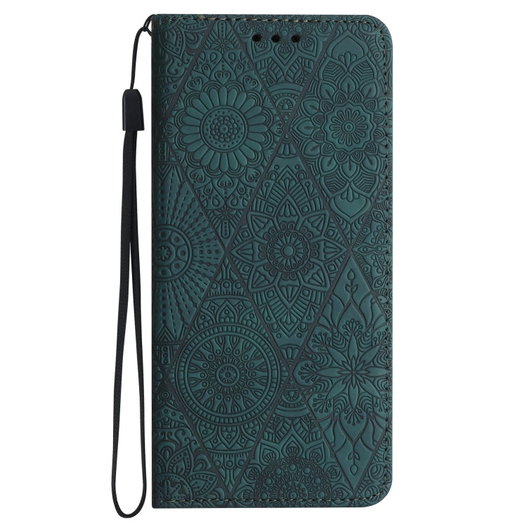 For Samsung Galaxy S25 5G Ethnic Embossed Adsorption Leather Phone Case(Blue) - Galaxy S25 5G Cases by PMC Jewellery | Online Shopping South Africa | PMC Jewellery | Buy Now Pay Later Mobicred