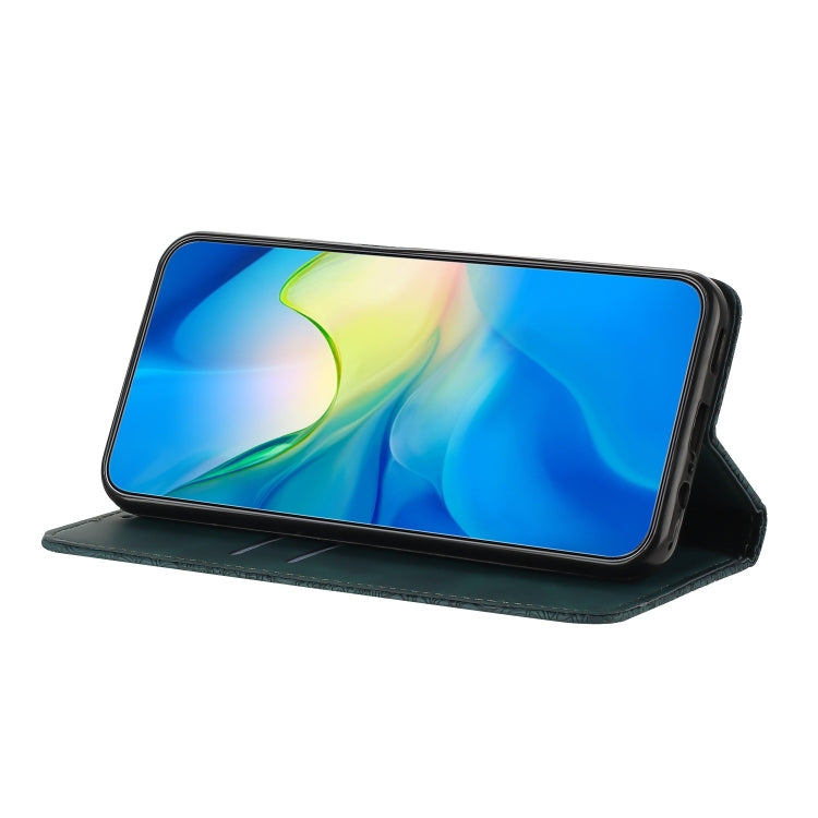 For Samsung Galaxy S25 5G Ethnic Embossed Adsorption Leather Phone Case(Blue) - Galaxy S25 5G Cases by PMC Jewellery | Online Shopping South Africa | PMC Jewellery | Buy Now Pay Later Mobicred