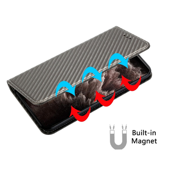 For Samsung Galaxy S25 5G Carbon Fiber Texture Magnetic Flip Leather Phone Case(Grey)