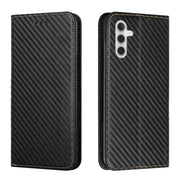 For Samsung Galaxy S25+ 5G Carbon Fiber Texture Magnetic Flip Leather Phone Case(Black)