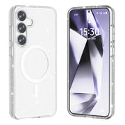 For Samsung Galaxy S25+ 5G Terminator MagSafe Magnetic Phone Case(Glitter White)