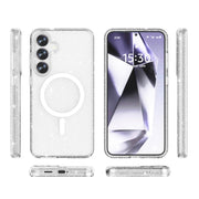 For Samsung Galaxy S25+ 5G Terminator MagSafe Magnetic Phone Case(Glitter White)