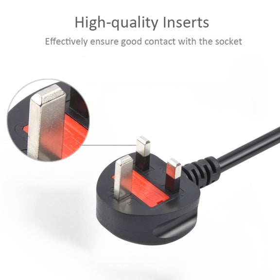 Big UK Plug Computer PC Power Cord 3 Pin Cable, Length:3m(Black)
