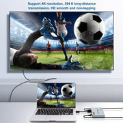 120m HDMI USB KVM 4K Network Extender, Plug:EU Plug