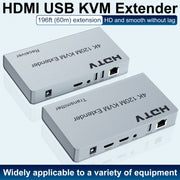 120m HDMI USB KVM 4K Network Extender, Plug:US Plug