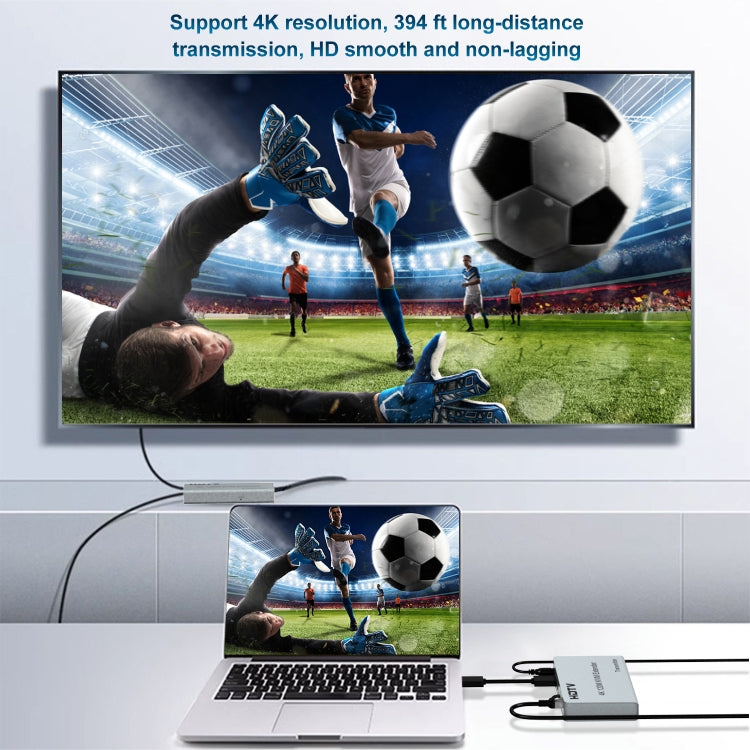 120m HDMI USB KVM 4K Network Extender, Plug:US Plug