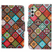 For Samsung Galaxy S25 5G Colored Drawing Pattern Leather Phone Case(Ethnic Style)