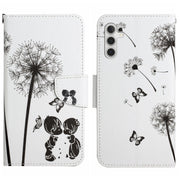 For Samsung Galaxy S25 5G Colored Drawing Pattern Leather Phone Case(Dandelion)