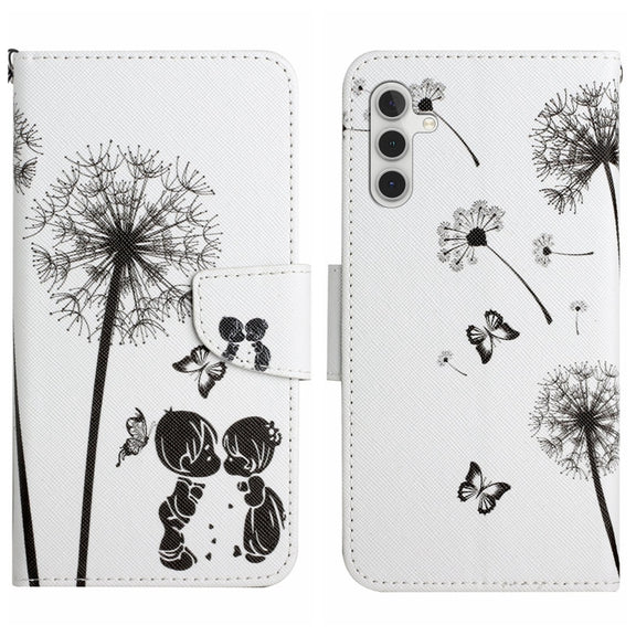 For Samsung Galaxy S25 5G Colored Drawing Pattern Leather Phone Case(Dandelion)