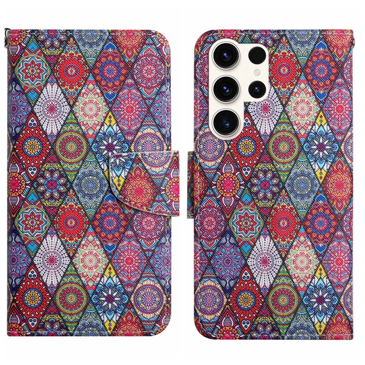 For Samsung Galaxy S25 Ultra 5G Colored Drawing Pattern Leather Phone Case(Diamond Kaleidoscope) - free shipping - PMC Jewellery - Order now!