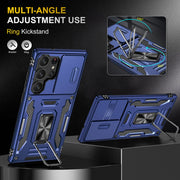 For Samsung Galaxy S25 Ultra 5G Armor PC Hybrid TPU Camera Shield Phone Case(Navy Blue)