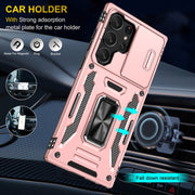 For Samsung Galaxy S25 Ultra 5G Armor PC Hybrid TPU Camera Shield Phone Case(Rose Gold)
