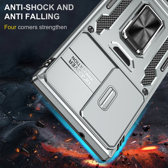 For Samsung Galaxy S25 Ultra 5G Armor PC Hybrid TPU Camera Shield Phone Case(Grey)