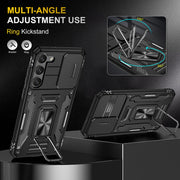 For Samsung Galaxy S25+ 5G Armor PC Hybrid TPU Camera Shield Phone Case(Black)