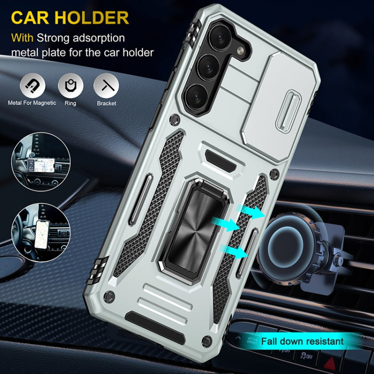 For Samsung Galaxy S25+ 5G Armor PC Hybrid TPU Camera Shield Phone Case(Grey)