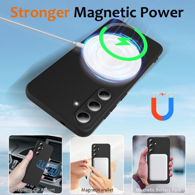 For Samsung Galaxy S25 5G Shockproof Silicone Magsafe Phone Case(Black) - Galaxy S25 5G Cases by PMC Jewellery | Online Shopping South Africa | PMC Jewellery | Buy Now Pay Later Mobicred
