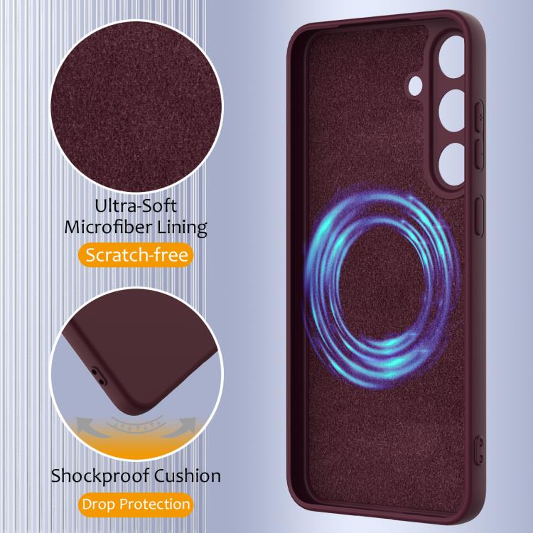 For Samsung Galaxy S25 5G Shockproof Silicone Magsafe Phone Case(Plum Color) - Galaxy S25 5G Cases by PMC Jewellery | Online Shopping South Africa | PMC Jewellery | Buy Now Pay Later Mobicred