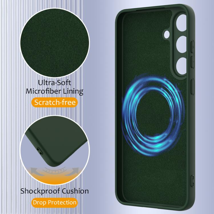 For Samsung Galaxy S25 5G Shockproof Silicone Magsafe Phone Case(Dark Green) - Galaxy S25 5G Cases by PMC Jewellery | Online Shopping South Africa | PMC Jewellery | Buy Now Pay Later Mobicred