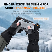 STARTRC Universal Drone Remote Control Photography Gloves Winter Warm Gloves, Size:L(Black)