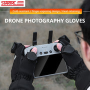 STARTRC Universal Drone Remote Control Photography Gloves Winter Warm Gloves, Size:XL(Black)